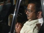 Delhi chief minister Arvind Kejriwal being taken away by ED following his arrest on Thursday. (HT photo)