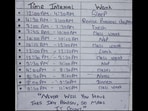Snapshot of the aspirant's study schedule. 