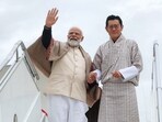 Prime Minister Narendra Modi concluded his two-day visit to Bhutan and emplaned for New Delhi on Saturday morning.&nbsp;(PTI)