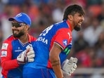 Delhi Capital's Ishant Sharma celebrates with captain Rishabh Pant Delhi Capital's Ishant Sharma celebrates with captain Rishabh Pant