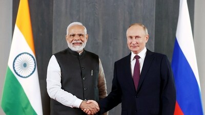 New Delhi, Mar 18 (ANI): (File picture) Prime Minister Narendra Modi congratulates Russian President Vladimir Putin on his re-election as the President of the Russian Federation, on Monday. (ANI Photo) (ANI) New Delhi, Mar 18 (ANI): (File picture) Prime Minister Narendra Modi congratulates Russian President Vladimir Putin on his re-election as the President of the Russian Federation, on Monday. (ANI Photo) (ANI)