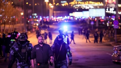 Assailants burst into the concert hall in Moscow on Friday and sprayed the crowd with gunfire, killing, injuring and setting fire to the venue in a brazen attack, according to media reports. (AP) Assailants burst into the concert hall in Moscow on Friday and sprayed the crowd with gunfire, killing, injuring and setting fire to the venue in a brazen attack, according to media reports. (AP)