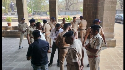 An untoward incident led to the arrest of a professor and five students Lalit Kala Kendra for allegedly hurting religious sentiments by staging a play based on ‘Ramleela’ that reportedly had controversial scenes and dialogues. (HT PHOTO) An untoward incident led to the arrest of a professor and five students Lalit Kala Kendra for allegedly hurting religious sentiments by staging a play based on ‘Ramleela’ that reportedly had controversial scenes and dialogues. (HT PHOTO)