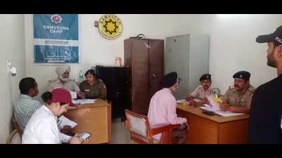 During the camp, 374 people visited the police stations, units and Traffic Lines at Chandigarh. (HT)