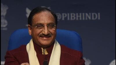 Former Union education minister Ramesh Pokhriyal Nishank said that his major objective was to ensure that the party wins the elections with a “record margin” (HT file) Former Union education minister Ramesh Pokhriyal Nishank said that his major objective was to ensure that the party wins the elections with a “record margin” (HT file)