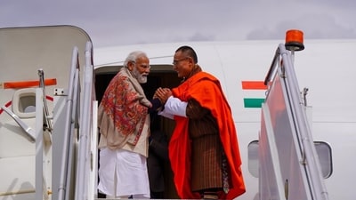 During the two-day visit, PM Modi and Bhutan PM Tobgay reviewed all aspects of bilateral energy cooperation (X/ @tsheringtobgay) During the two-day visit, PM Modi and Bhutan PM Tobgay reviewed all aspects of bilateral energy cooperation (X/ @tsheringtobgay)