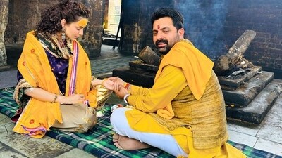 “This year also I visited Maa Shakti on my birthday, after visiting world famous Baglamukhi ji in Himachal, also visited Shaktipeeth Jwala ji along with family,” she wrote, sharing the pictures. (Instagram) “This year also I visited Maa Shakti on my birthday, after visiting world famous Baglamukhi ji in Himachal, also visited Shaktipeeth Jwala ji along with family,” she wrote, sharing the pictures. (Instagram)