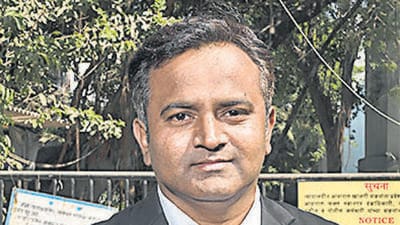 Mumbai, India - March 8, 2024: Lawyer Dhanraj Kamle pose for the photos out side the Andheri Court in Mumbai, India, on Friday, March 8, 2024. (Photo by Satish Bate/ Hindustan Times) (Hindustan Times)