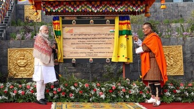 PM Narendra Modi was conferred with 'Order of the Druk Gyalpo' Bhutan's highest civilian honour. He became only the first foreign dignitary and the fourth person to receive this award. (PTI) PM Narendra Modi was conferred with 'Order of the Druk Gyalpo' Bhutan's highest civilian honour. He became only the first foreign dignitary and the fourth person to receive this award. (PTI)