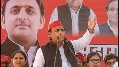 SP president Akhilesh Yadav addresses an election campaign rally for the Lok Sabha polls 2019 , in Allahabad (PTI File)