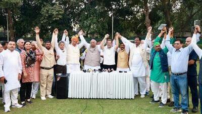 The OBC leaders met Rahul Gandhi and Mallikarjun Kharge in New Delhi on Friday (Twitter/@kharge) The OBC leaders met Rahul Gandhi and Mallikarjun Kharge in New Delhi on Friday (Twitter/@kharge)