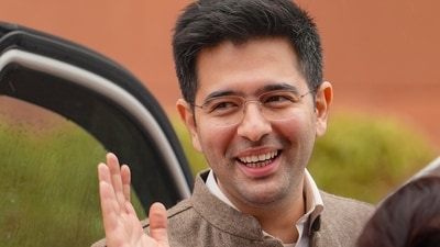 Raghav Chadha is not in Delhi at a time his party is facing a major crisis following Kejriwal's arrest. (PTI) Raghav Chadha is not in Delhi at a time his party is facing a major crisis following Kejriwal's arrest. (PTI)