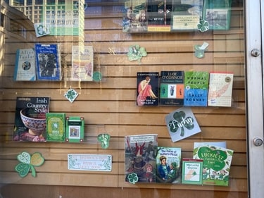 Window display of Irish books at after-words Bookstore Window display of Irish books at after-words Bookstore
