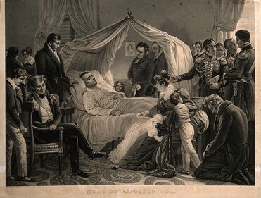 The death of Napoleon Bonaparte at St Helena in 1821. Lithog (Wellcome Collection/Wikimedia Commons) The death of Napoleon Bonaparte at St Helena in 1821. Lithog (Wellcome Collection/Wikimedia Commons)