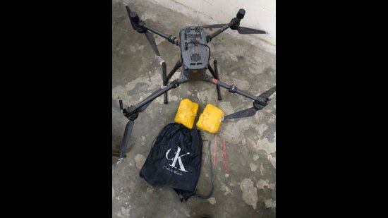 Drone and heroin seized by BSF.