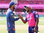 Rajasthan Royals skipper Sanju Samson and Lucknow Super Giants skipper KL Rahul exchange handshakes
Rajasthan Royals skipper Sanju Samson and Lucknow Super Giants skipper KL Rahul exchange handshakes