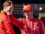 Ferrari driver Carlos Sainz of Spain celebrates after winning the Australian Formula One Grand Prix at Albert Park