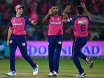 Rajasthan Royals' Ravichandran Ashwin (C) celebrates with teammates Rajasthan Royals' Ravichandran Ashwin (C) celebrates with teammates