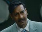 (L) Ajay Devgn in a still from Maidaan: actor will be seen next in Singham film.