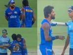 Hardik Pandya was a busy man before the start of GT vs MI match Hardik Pandya was a busy man before the start of GT vs MI match