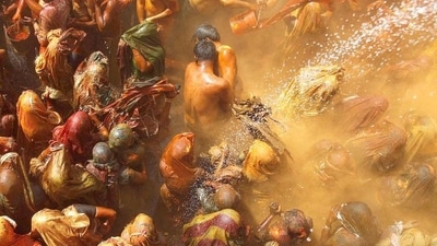 Women beat men with torn clothes during "Huranga" at the Dauji temple near Mathura. (Reuters) Women beat men with torn clothes during "Huranga" at the Dauji temple near Mathura. (Reuters)