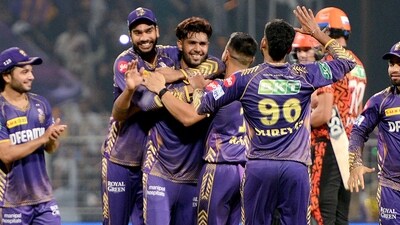 KKR players surround Harshit Rana (C) after the side's win over SRH (Sudipta Banerjee) KKR players surround Harshit Rana (C) after the side's win over SRH (Sudipta Banerjee)