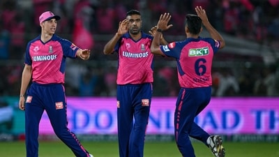 Rajasthan Royals' Ravichandran Ashwin (C) celebrates with teammates (AFP) Rajasthan Royals' Ravichandran Ashwin (C) celebrates with teammates (AFP)