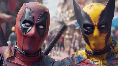 Deadpool and Wolverine play Holi in AI images created by fans Deadpool and Wolverine play Holi in AI images created by fans
