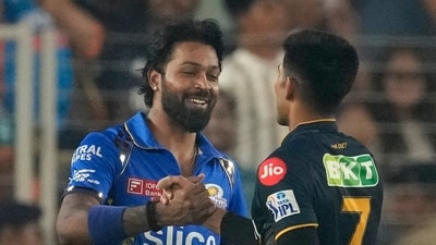 It wasn't a happy return for Hardik Pandya who started his tenure as Mumbai Indians captain with a six-run defeat to Gujarat Titans, whom he had led to the IPL title and runners-up position in the last two seasons. Gujarat Titans scored 168/6 and in response, MI were restricted to a score of 162/9 (AP) It wasn't a happy return for Hardik Pandya who started his tenure as Mumbai Indians captain with a six-run defeat to Gujarat Titans, whom he had led to the IPL title and runners-up position in the last two seasons. Gujarat Titans scored 168/6 and in response, MI were restricted to a score of 162/9 (AP)