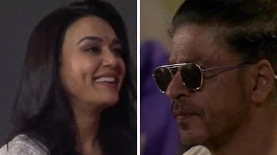 Preity Zinta and Shah Rukh Khan at the IPL matches on Saturday Preity Zinta and Shah Rukh Khan at the IPL matches on Saturday