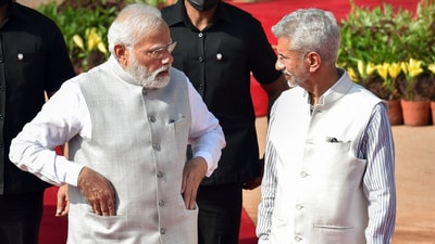 Prime Minister Narendra Modi with EAM S Jaishankar. Prime Minister Narendra Modi with EAM S Jaishankar.