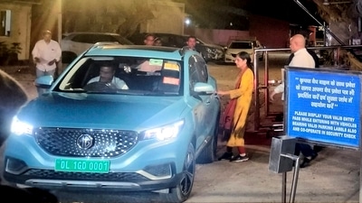New Delhi: Sunita Kejriwal, wife of Delhi chief minister Arvind Kejriwal, leaves from ED office. (PTI) New Delhi: Sunita Kejriwal, wife of Delhi chief minister Arvind Kejriwal, leaves from ED office. (PTI)