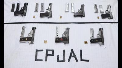 The Jalandhar commissionerate police have arrested four members of arms and drug smuggling racket backed by US-based gangster Lakhbir Singh Landa, officials said on Sunday.