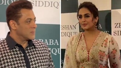 Salman Khan and Huma Qureshi at Baba Siddique's iftar party. Salman Khan and Huma Qureshi at Baba Siddique's iftar party.