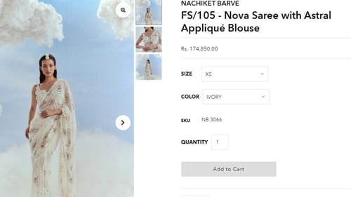 The price of the saree Sara Ali Khan wore to promote her film. (nachiketbarve) The price of the saree Sara Ali Khan wore to promote her film. (nachiketbarve)