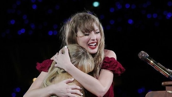 Taylor Swift and Sabrina Carpenter perform White Horse together at Accor Stadium. (X )