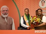 Naveen Jindal joined BJP in the presence of party leader Vinod Tawde at BJP HQ in New Delhi (Photo by Arvind Yadav/ Hindustan Times)