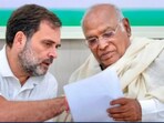 Congress president Mallikarjun Kharge and MP Rahul Gandhi. Congress president Mallikarjun Kharge and MP Rahul Gandhi.