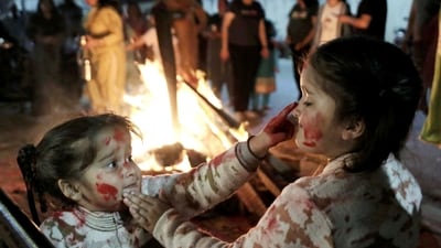 However, when Holika tried to kill Prahlad by dragging him to a pyre, she was consumed by the fire herself while Prahlada emerged unscathed, with the blessings of Lord Vishnu.&nbsp; (ANI)