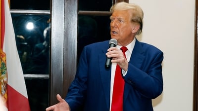Republican presidential candidate former President Donald Trump speaks during the Club Golf Awards at Trump International Golf Course in West Palm Beach, Fla., Sunday, March 24, 2024. (AP Photo/Terry Renna) (AP) Republican presidential candidate former President Donald Trump speaks during the Club Golf Awards at Trump International Golf Course in West Palm Beach, Fla., Sunday, March 24, 2024. (AP Photo/Terry Renna) (AP)