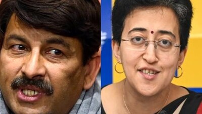 BJP MP Manoj Tiwari and Delhi minister Atishi. BJP MP Manoj Tiwari and Delhi minister Atishi.