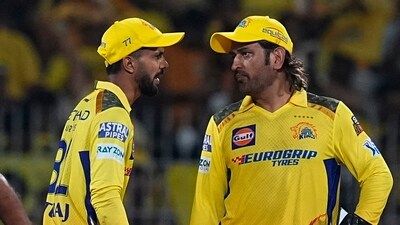 Ruturaj Gaikwad with MS Dhoni in action for CSK. (PTI) Ruturaj Gaikwad with MS Dhoni in action for CSK. (PTI)