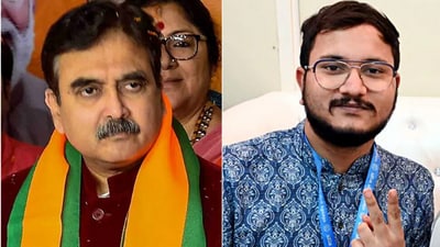 Justice (retired) Abhijit Gangopadhyay (left) and Debangshu Bhattacharya Justice (retired) Abhijit Gangopadhyay (left) and Debangshu Bhattacharya