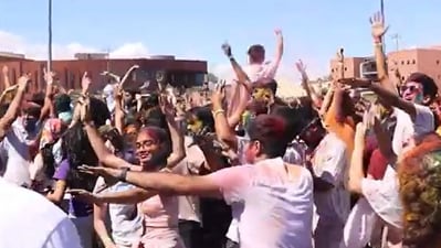 Indians at ASU came together to celebrate Holi (The State Press screenshot/YouTube) Indians at ASU came together to celebrate Holi (The State Press screenshot/YouTube)