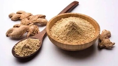 Sonth, or dried ginger powder, when consumed with water, aids digestion by stimulating the digestive fire (agni) and promoting the breakdown and absorption of nutrients. (Shutterstock) Sonth, or dried ginger powder, when consumed with water, aids digestion by stimulating the digestive fire (agni) and promoting the breakdown and absorption of nutrients. (Shutterstock)