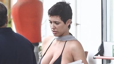 Bianca Censori wears a bikini top and a frown in Florence (Backgrid/Page Six) Bianca Censori wears a bikini top and a frown in Florence (Backgrid/Page Six)