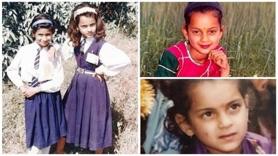 Kangana Ranaut has been quite active on social media over the last few years. The actor often treats fans to adorable childhood pictures. Kangana shared some photos from her school days in Himachal Pradesh on X on February 19, 2023. She wrote alongside them, “All these pictures are clicked by Sharma uncle… he is very proud of me.” 