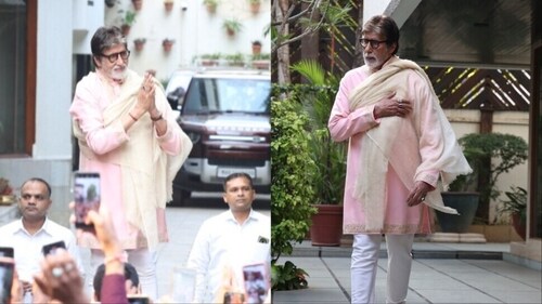 Amitabh Bachchan posted photos of himself as he met fans on Sunday.