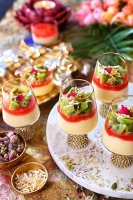 Thandai Mahalabiya with rose jelly is a showstopper of a dessert ( Nidhi Bothra) Thandai Mahalabiya with rose jelly is a showstopper of a dessert ( Nidhi Bothra)