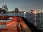 A view of the Francis Scott Key Bridge after it collapsed, in Baltimore, Maryland, U.S., in this picture released on March 26, 2024.